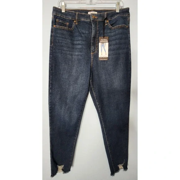 Sofia Jeans Rosa Curvy Skinny Ankle 14 Dark Wash NEW Super Hi-Rise Distressed - Picture 1 of 10